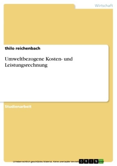 Umweltbezogene Kosten- und Leistungsrechnung main product photo