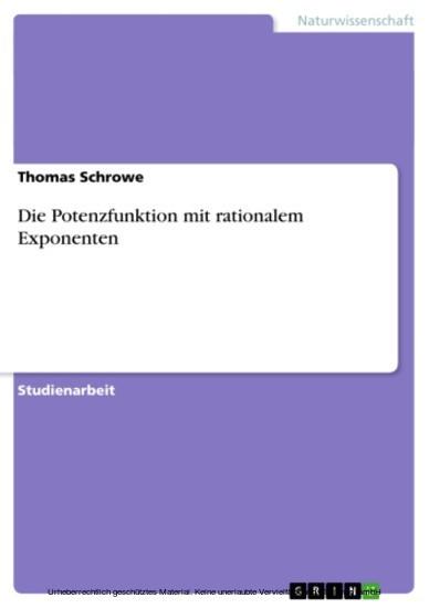 Die Potenzfunktion mit rationalem Exponenten main product photo
