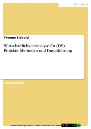 Wirtschaftlichkeitsanalyse für (DV) Projekte, Methoden und Durchführung