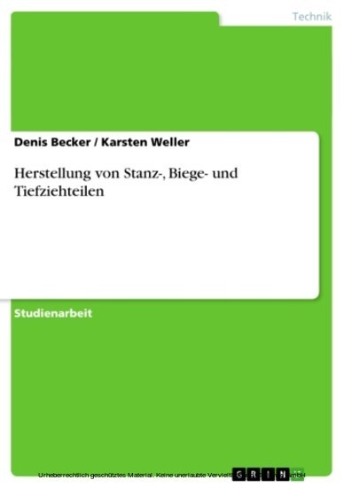 Herstellung von Stanz-, Biege- und Tiefziehteilen main product photo