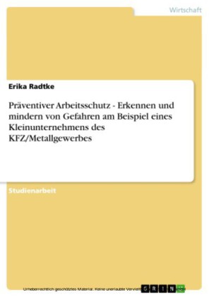 Präventiver Arbeitsschutz - Erkennen und mindern von Gefahren am Beispiel eines Kleinunternehmens des KFZ/Metallgewerbes
