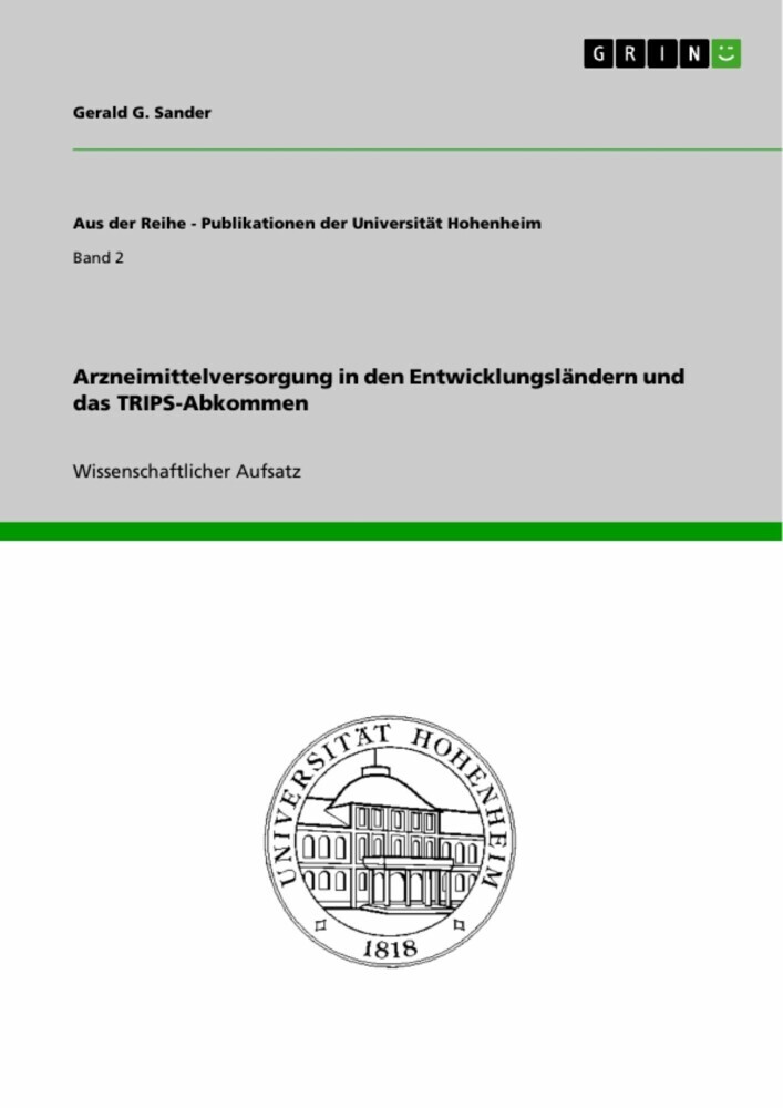 Arzneimittelversorgung in den Entwicklungsländern und das TRIPS-Abkommen main product photo