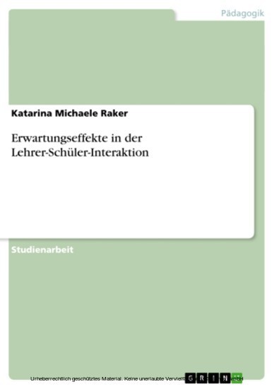 Erwartungseffekte in der Lehrer-Schüler-Interaktion main product photo