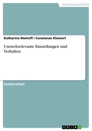 Umweltrelevante Einstellungen und Verhalten main product photo