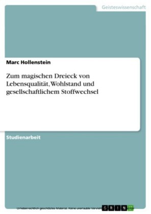 Zum magischen Dreieck von Lebensqualität, Wohlstand und gesellschaftlichem Stoffwechsel