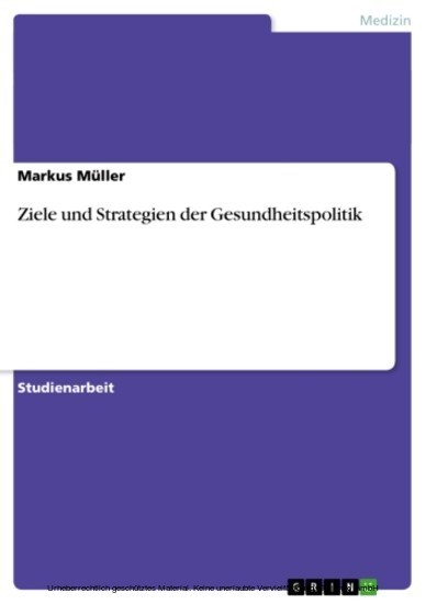 Ziele und Strategien der Gesundheitspolitik main product photo