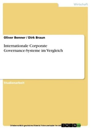 Internationale Corporate Governance-Systeme im Vergleich