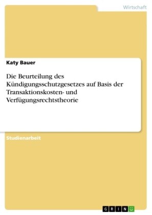 Die Beurteilung des Kündigungsschutzgesetzes auf Basis der Transaktionskosten- und Verfügungsrechtstheorie