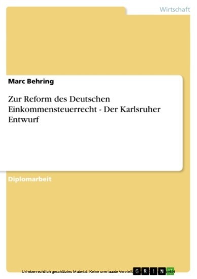 Zur Reform des Deutschen Einkommensteuerrecht - Der Karlsruher Entwurf main product photo