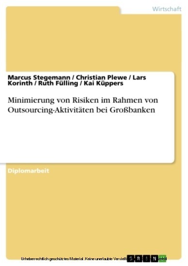 Minimierung von Risiken im Rahmen von Outsourcing-Aktivitäten bei Großbanken main product photo