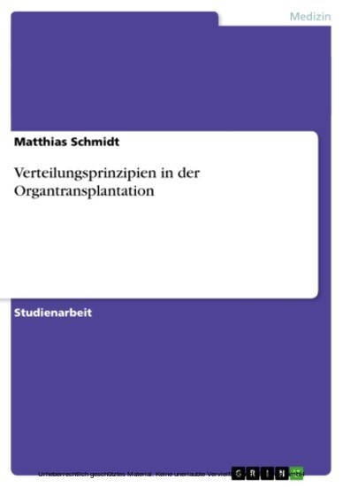 Verteilungsprinzipien in der Organtransplantation main product photo