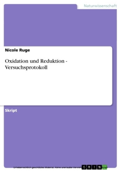 Oxidation und Reduktion - Versuchsprotokoll main product photo