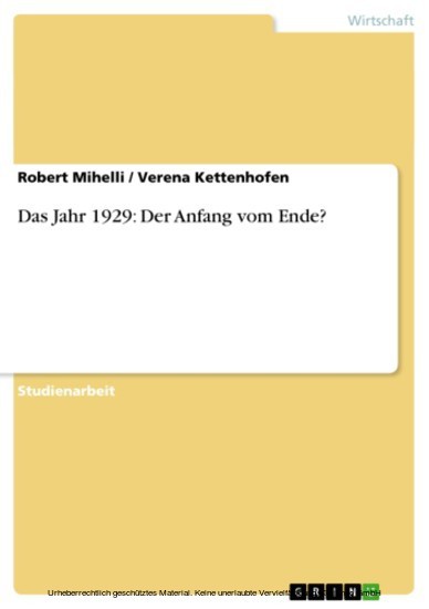 Das Jahr 1929: Der Anfang vom Ende? main product photo