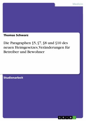 Die Paragraphen 5, 7, 8 und 10 des neuen Heimgesetzes, Veränderungen für Betreiber und Bewohner