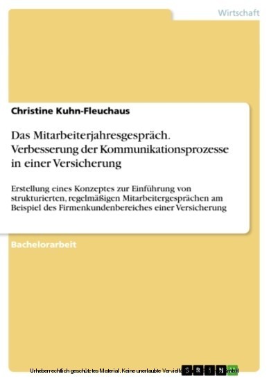 Das Mitarbeiterjahresgespräch. Verbesserung der Kommunikationsprozesse in einer Versicherung main product photo