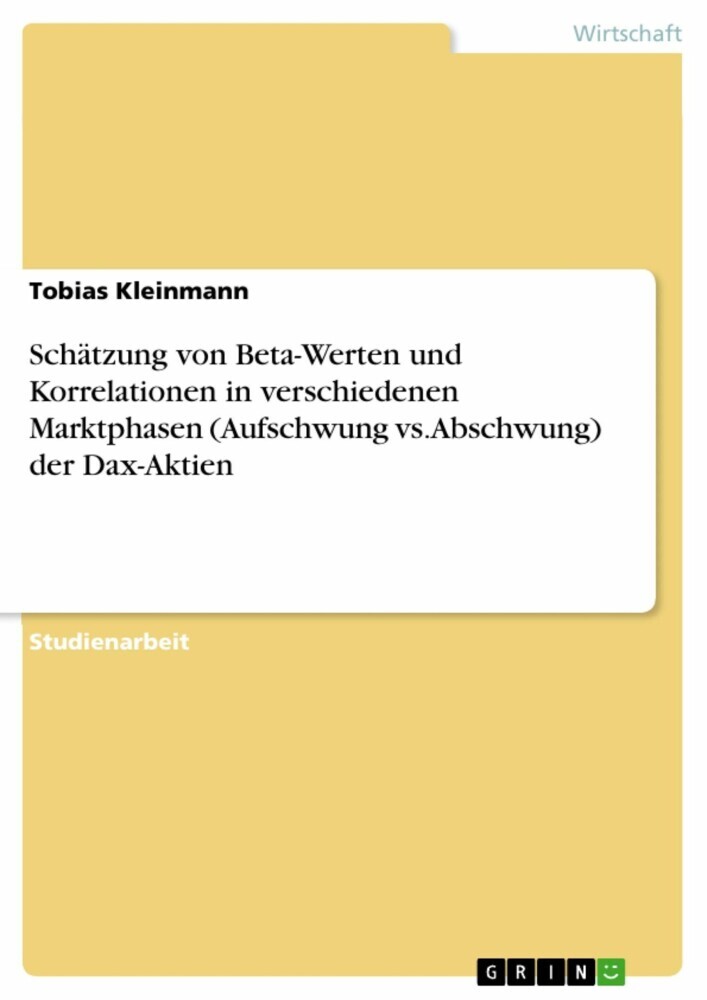 Schätzung von Beta-Werten und Korrelationen in verschiedenen Marktphasen (Aufschwung vs. Abschwung) der Dax-Aktien main product photo