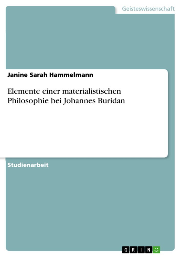 Elemente einer materialistischen Philosophie bei Johannes Buridan main product photo