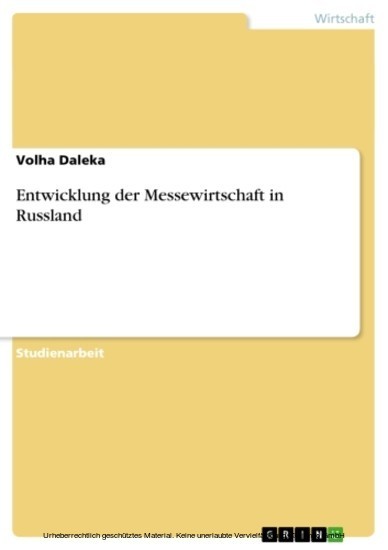 Entwicklung der Messewirtschaft in Russland main product photo