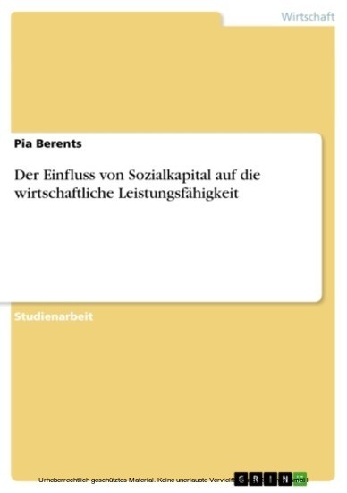 Der Einfluss von Sozialkapital auf die wirtschaftliche Leistungsfähigkeit main product photo