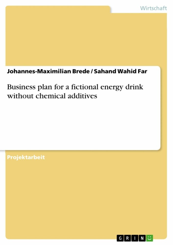 Business plan for a fictional energy drink without chemical additives main product photo