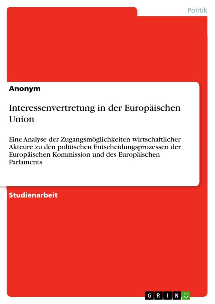 Interessenvertretung in der Europäischen Union main product photo