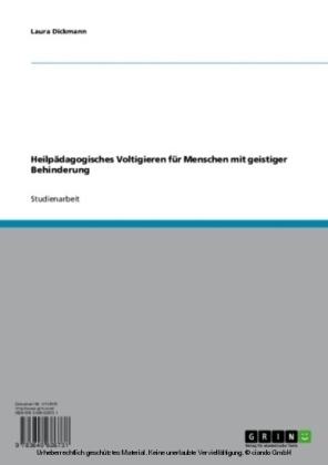 Heilpädagogisches Voltigieren für Menschen mit geistiger Behinderung