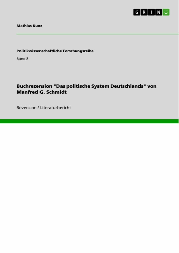 Buchrezension 'Das politische System Deutschlands' von Manfred G. Schmidt main product photo