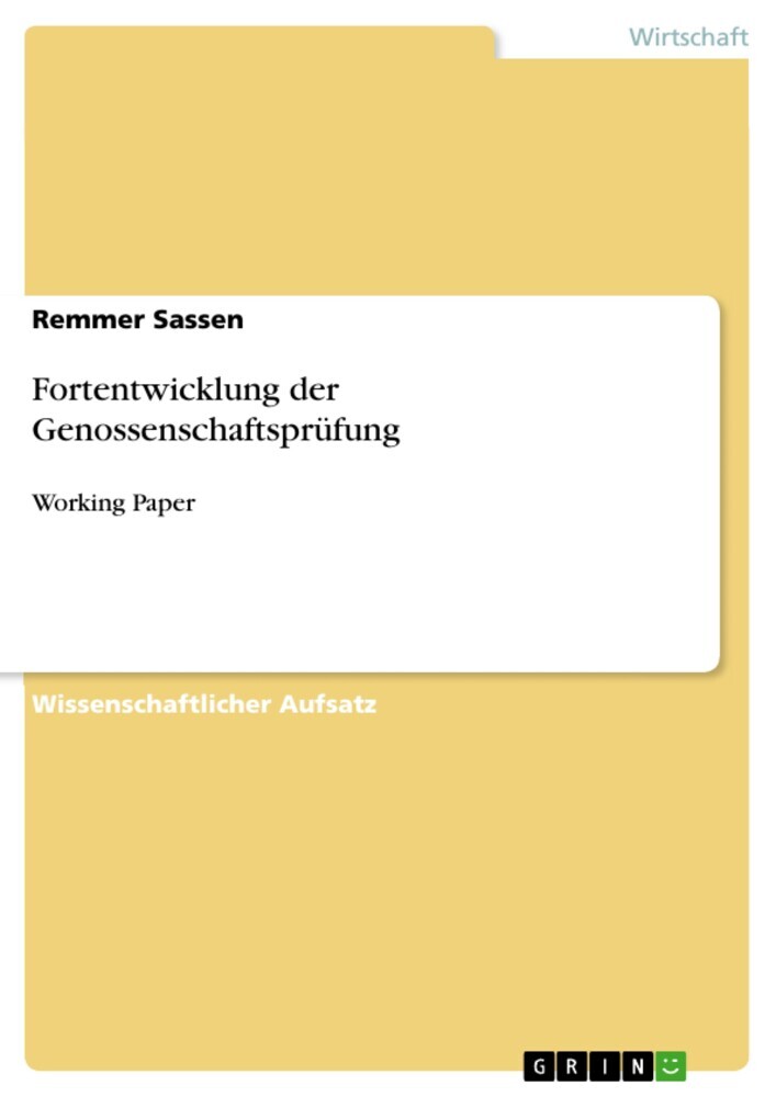 Fortentwicklung der Genossenschaftsprüfung main product photo
