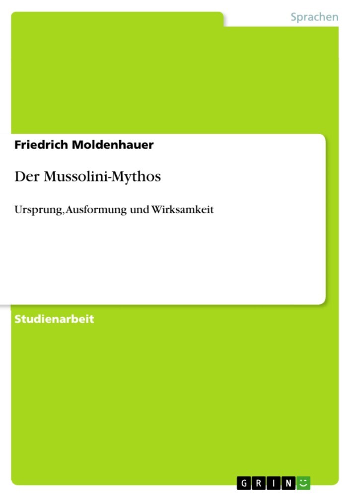 Der Mussolini-Mythos main product photo