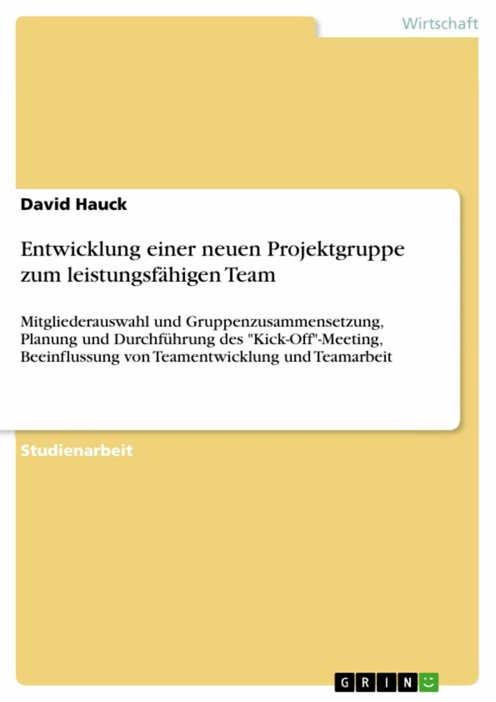 Entwicklung einer neuen Projektgruppe zum leistungsfähigen Team main product photo