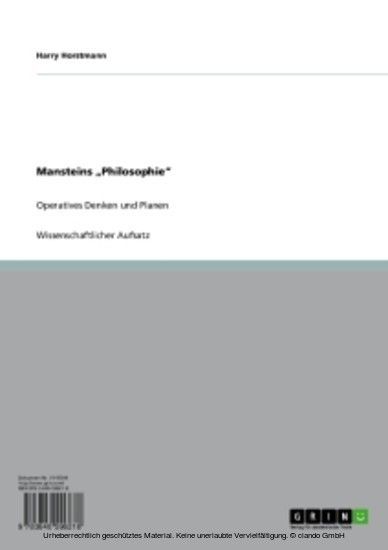 Mansteins Philosophie main product photo