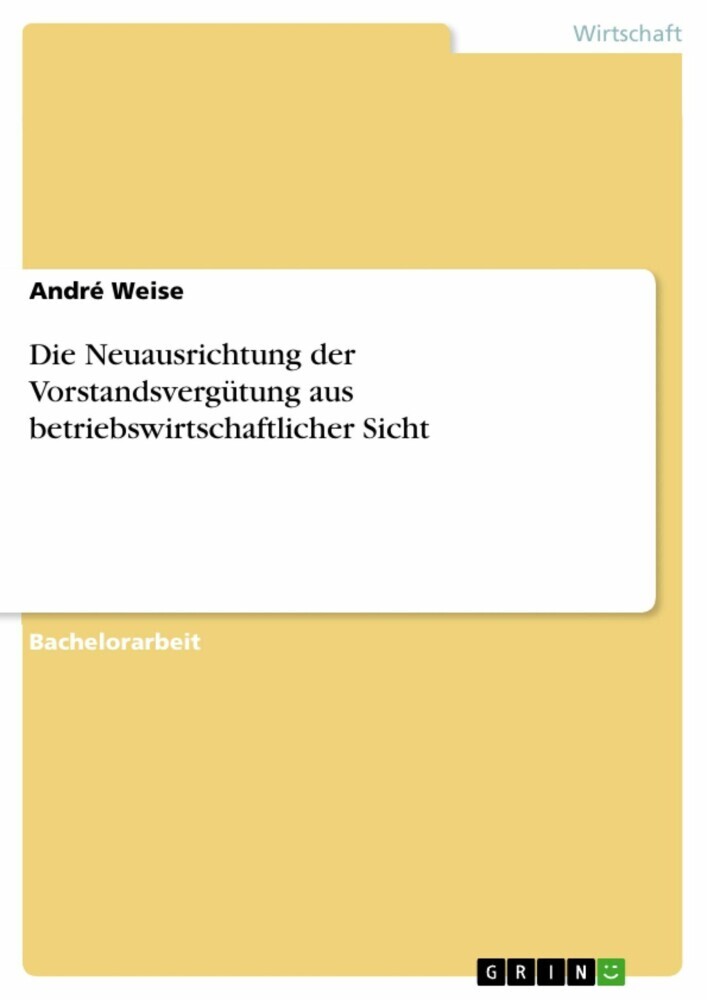 Die Neuausrichtung der Vorstandsvergütung aus betriebswirtschaftlicher Sicht main product photo
