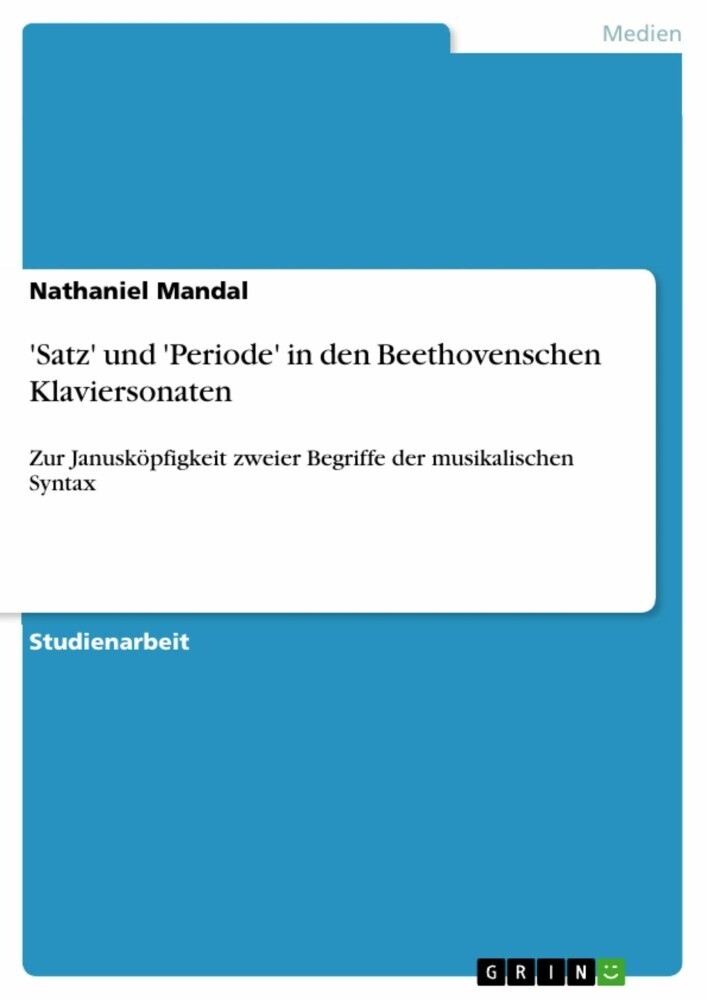 'Satz' und 'Periode' in den Beethovenschen Klaviersonaten main product photo