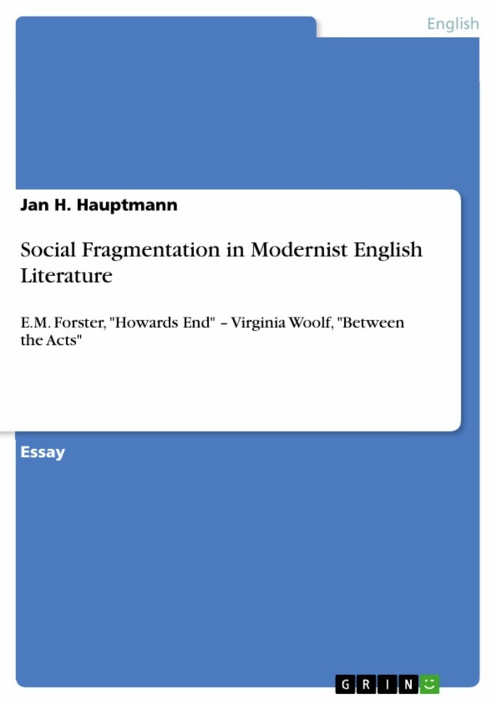 Social Fragmentation in Modernist English Literature main product photo