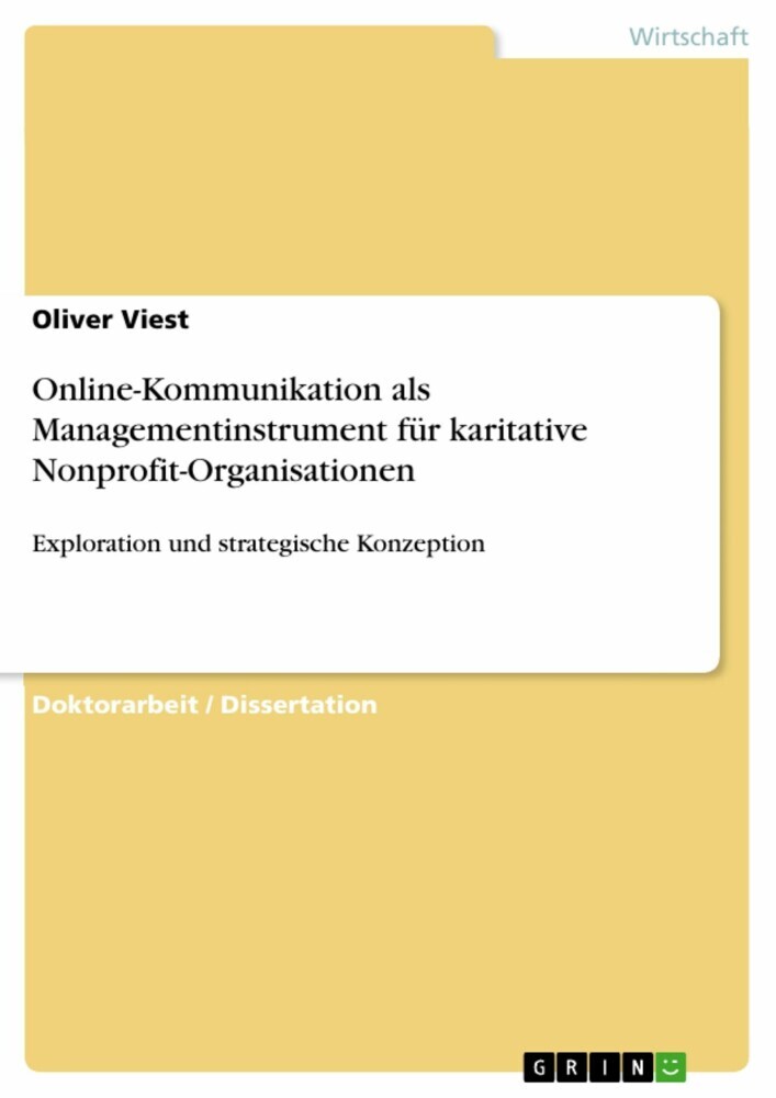 Online-Kommunikation als Managementinstrument für karitative Nonprofit-Organisationen main product photo