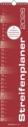 Alpha Edition - Geburtstagskalender Mini, immerwährend, 9,5x33cm, Kalender mit einer Spalte, immerwährendem Kalendarium, klares Design, viel Platz für Einträge und deutsches Kalendarium