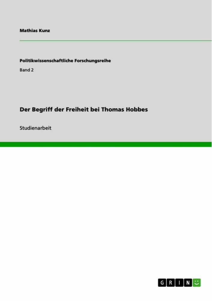 Der Begriff der Freiheit bei Thomas Hobbes main product photo