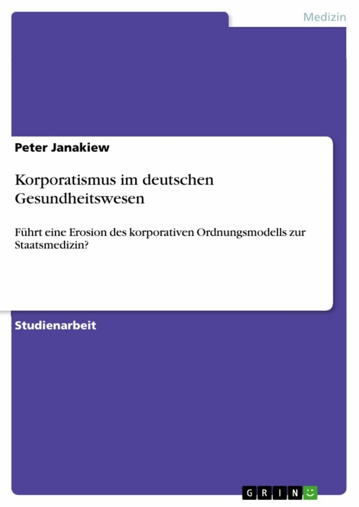 Korporatismus im deutschen Gesundheitswesen main product photo