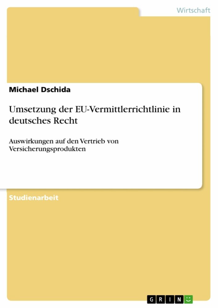 Umsetzung der EU-Vermittlerrichtlinie in deutsches Recht main product photo