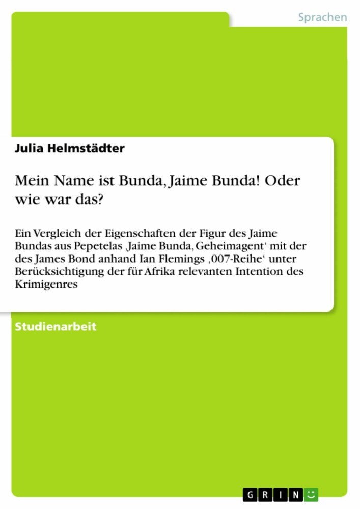 Mein Name ist Bunda, Jaime Bunda! Oder wie war das? main product photo