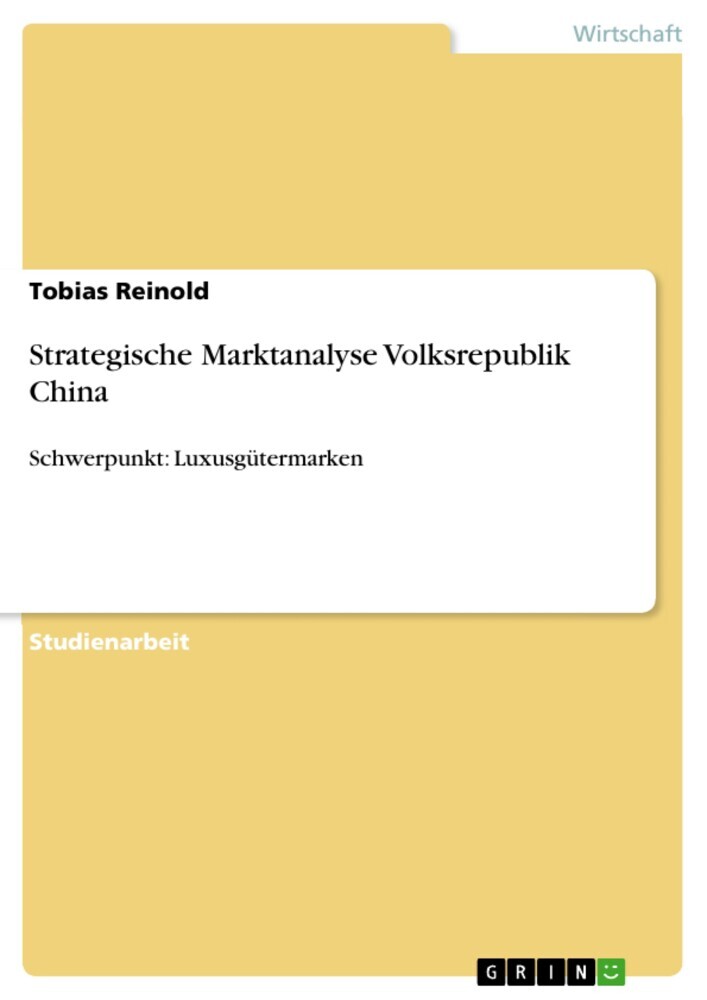 Strategische Marktanalyse Volksrepublik China main product photo