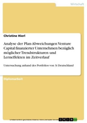 Analyse der Plan-Abweichungen Venture Capital finanzierter Unternehmen bezüglich möglicher Trendstrukturen und Lerneffekten im Zeitverlauf