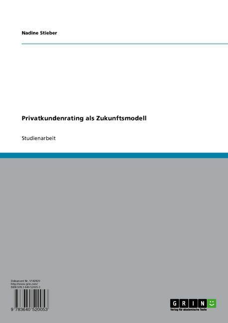 Privatkundenrating als Zukunftsmodell main product photo