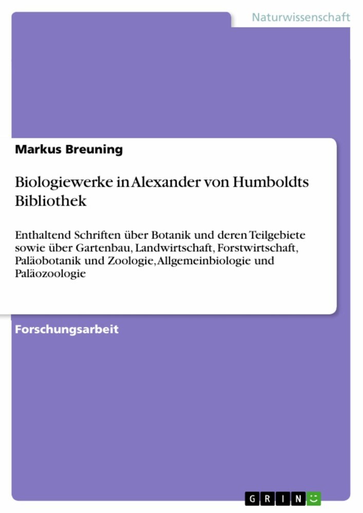 Biologiewerke in Alexander von Humboldts Bibliothek main product photo