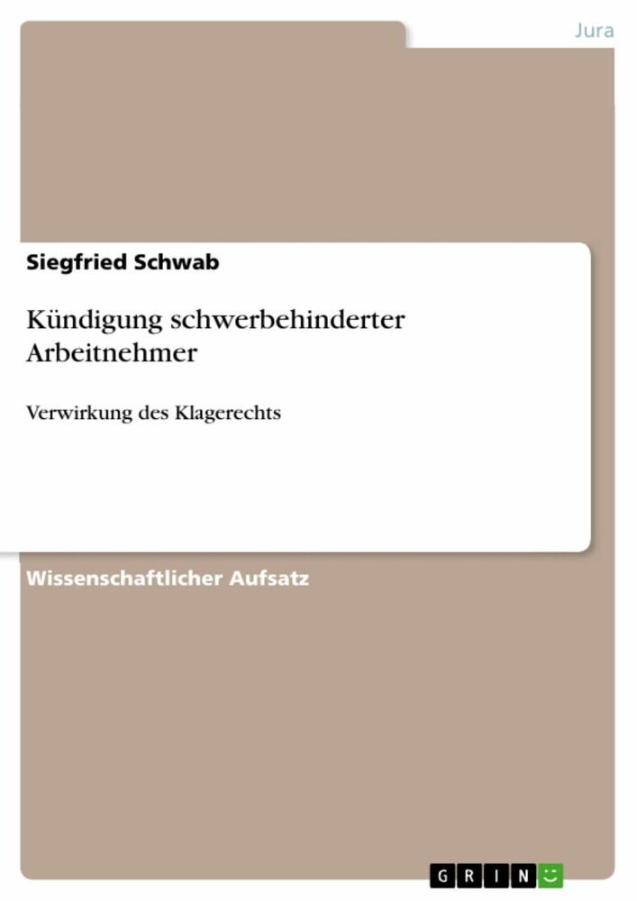 Kündigung schwerbehinderter Arbeitnehmer main product photo