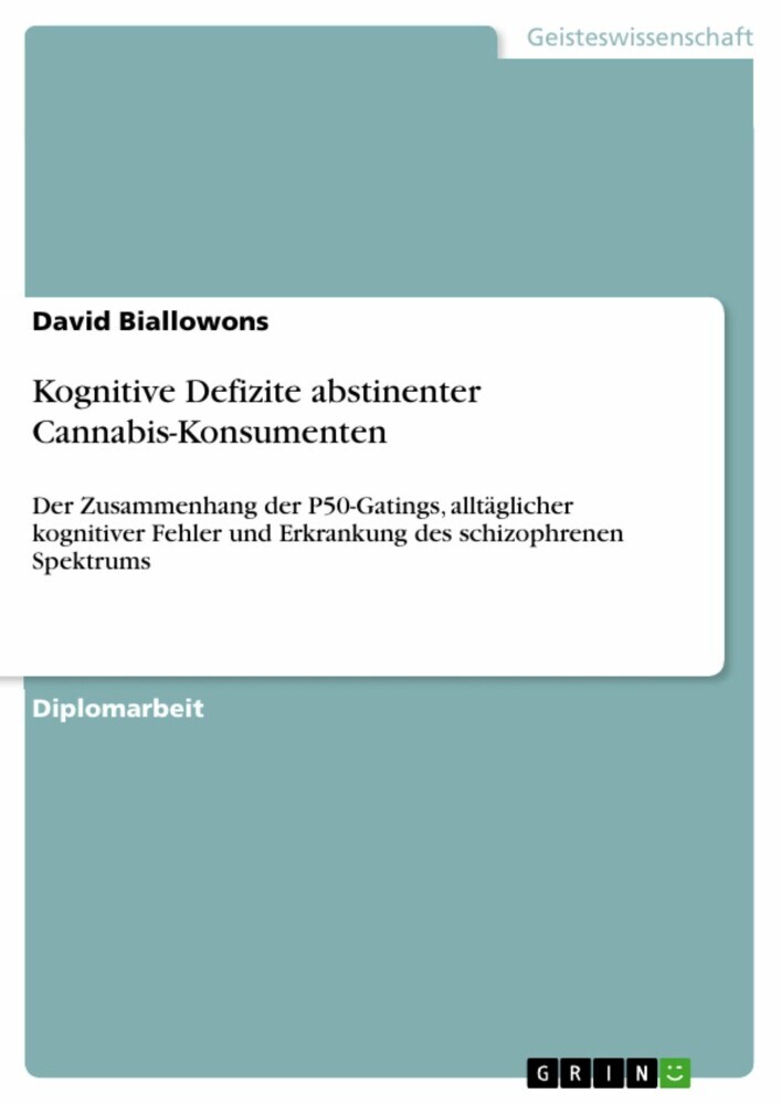 Kognitive Defizite abstinenter Cannabis-Konsumenten main product photo