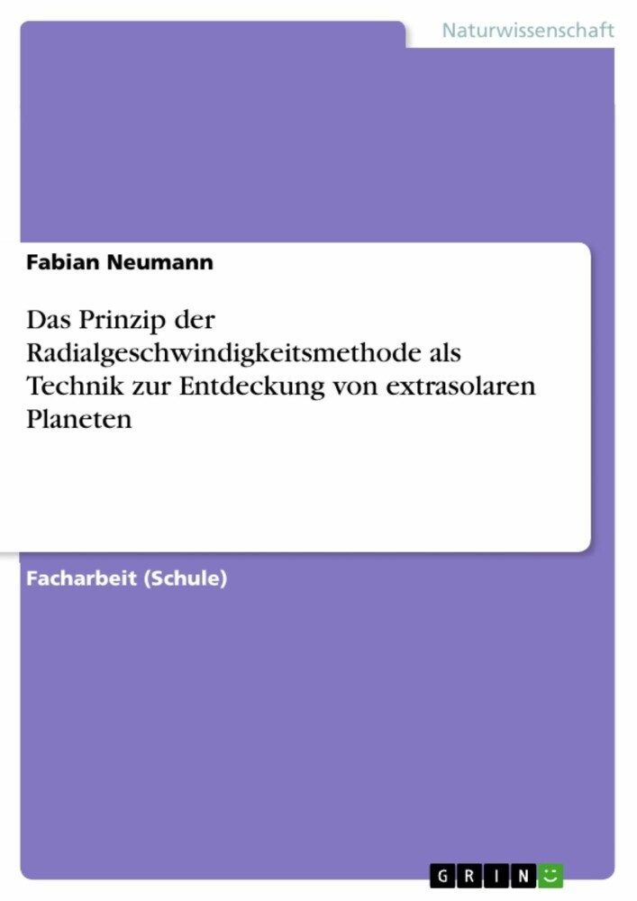Das Prinzip der Radialgeschwindigkeitsmethode als Technik zur Entdeckung von extrasolaren Planeten main product photo