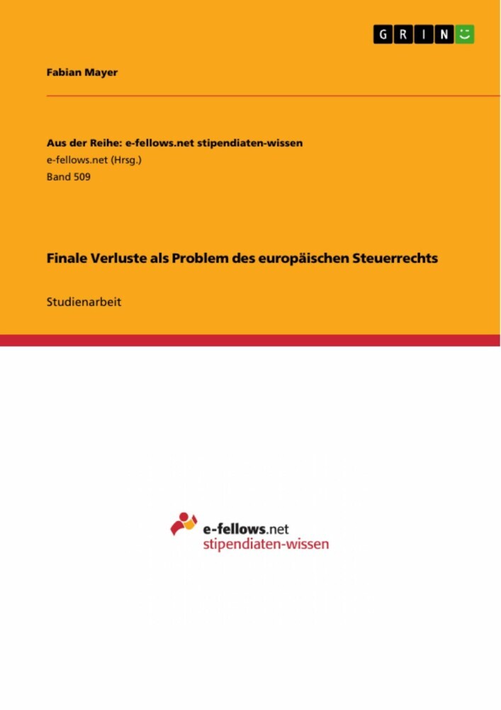 Finale Verluste als Problem des europäischen Steuerrechts main product photo
