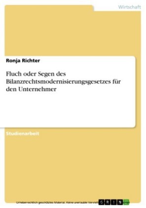Fluch oder Segen des Bilanzrechtsmodernisierungsgesetzes für den Unternehmer