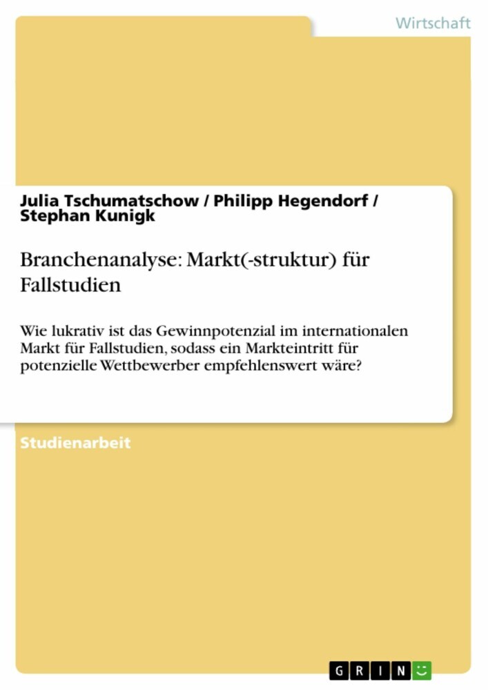 Branchenanalyse: Markt(-struktur) für Fallstudien main product photo